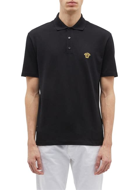 versace new men's short-sleeved business medusa silhouette polo|Versace Medusa Short.